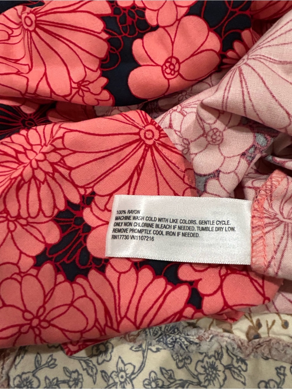 Maternity Coral Floral Slip Dress with Spaghetti Straps - Picture 6 of 7